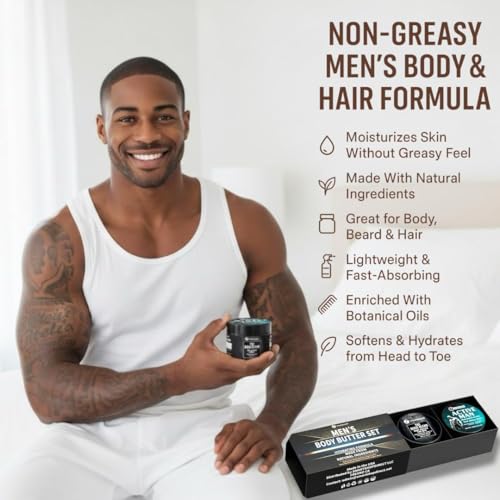 Men's Body Butter with Cologne Fragrance - Deep Moisturizer & Scented Cream