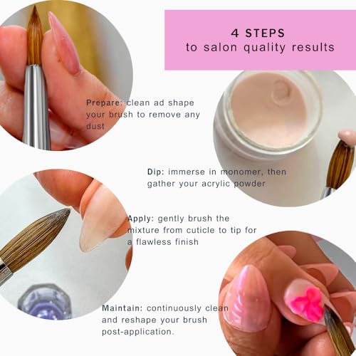 Acrylic Nail Art Brush ? Kolinsky Brush for Acrylic Application ? Ultra-Precise, Durable & No Shedding ? Perfect for Salon, DIY & Pro Use - Enhance Your Skills with GUUDSUP - Size 12