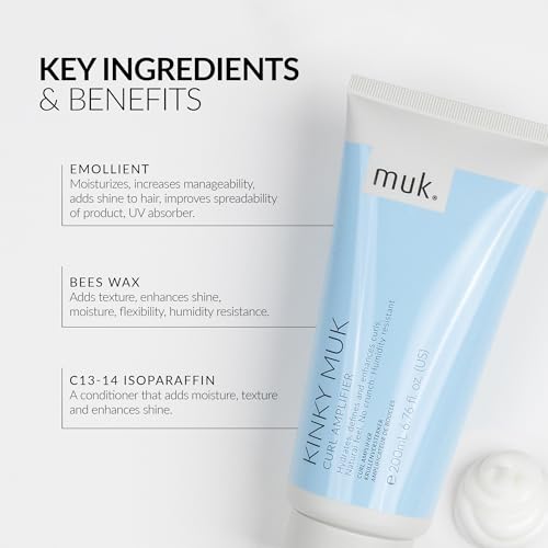 Kinky Muk Curl Amplifier Moisturising Curl Cream - Medium to Coarse Hair, Fruit Salad, 6.76 Fl Oz