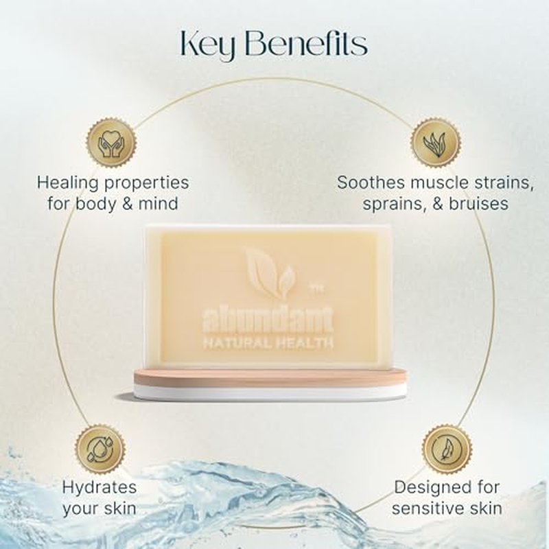 Abundant Natural Health Magnesium Exfoliating Body Bar Enriched With Goat¡¯s Milk and Olive Oil to Soothe and Hydrate Skin, Gentle Exfoliator, 90g