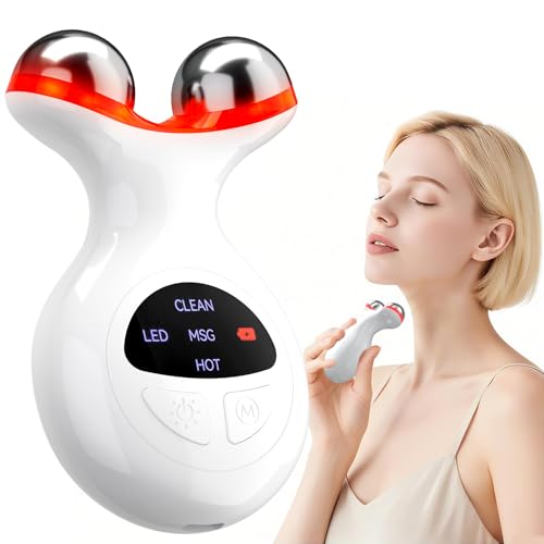 Micro-Current Facial Beauty Device£¬Red Light Therapy for Wrinkles & Firming£¬LED Face Massager Tool with Vibraion£¬Portable at-Home Face Sculpting Tool for Skin Care£¬Soothe and Relax Skin