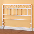 Full Size Metal Headboard for Bed Frame - White Victorian Style, Adjustable Height