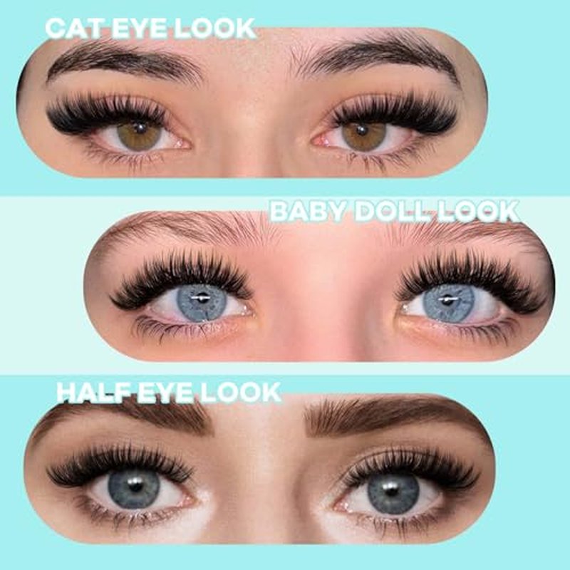 GEMERRY Lash Extension Kit 30D+40D Lash Clusters 10-18mm Individual Lashes Clusters Waterproof Lash Bond and Seal Remover Tweezers Brush