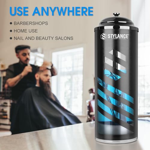 37 oz Acrylic Disinfectant Jar with Removable Basket for Salon & Barber Tools - Disinfecting Container