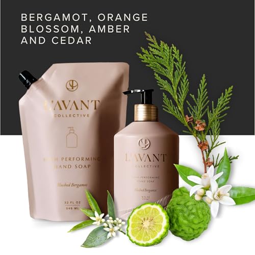 L'AVANT Collective Blushed Bergamot Plant-Based Hand Soap 16oz Refillable Glass Bottle