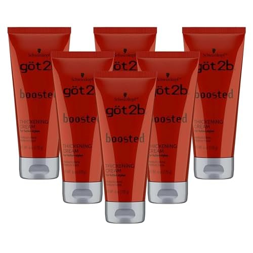 Got 2B Boosted Hair Thickening Cream for Fuller Styles, Medium Shine, Medium Hold, 6 Ounce - 6 Pack