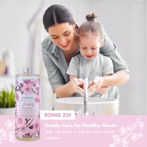 ROMIIE ZOI Cherry Blossom Foaming Hand Soap Refill Set 3 x 33.8 Fl Oz - Cruelty-Free & Moisturizing