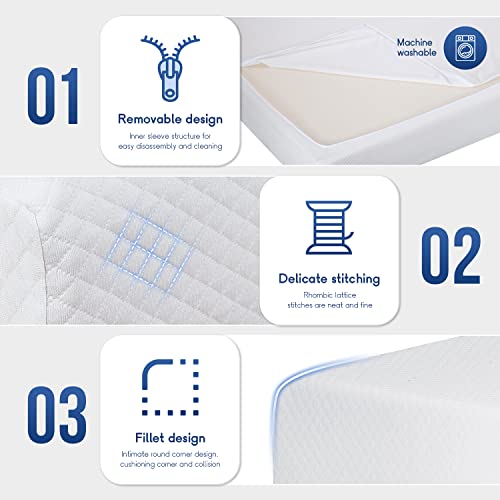 Twin Gel Memory Foam Mattress - 6 Inch Support Bed, Fiberglass Free, CertiPUR-US Certified, Cool Sleep - White
