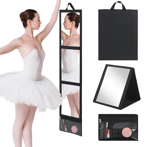 Full Length Folding Travel Mirror with Storage Bag - 47x13in Body & Dance Mirror
