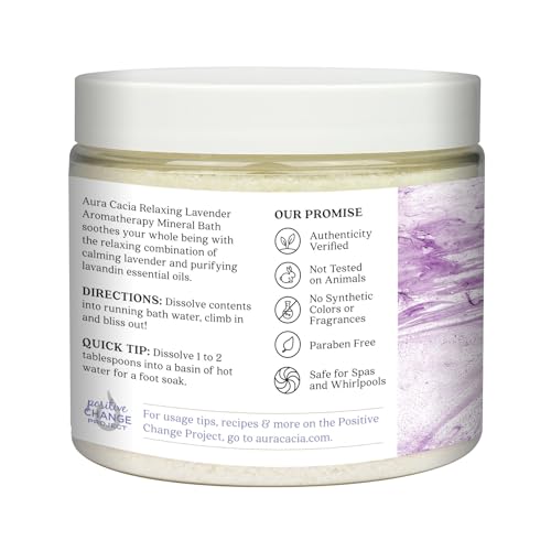 Relaxing Lavender Bath Salts - Mineral & Aromatherapy Spa-Quality 16oz Jar (Pack of 2)