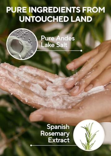 Rosemary Salt Scrub Shampoo 10.5 oz - Gently Exfoliates & Nourishes Scalp - Variation of THIS listing