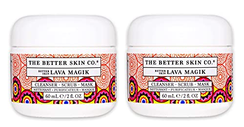 Better Skin Lava Magik 2oz - 2 Pack Face Mask, Scrub & Cleanser for Radiant Skin