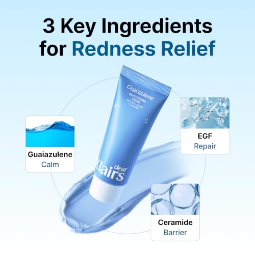 DearKlairs Blue Calming Cream 2.11oz Face Moisturizer for Redness & Irritation Relief