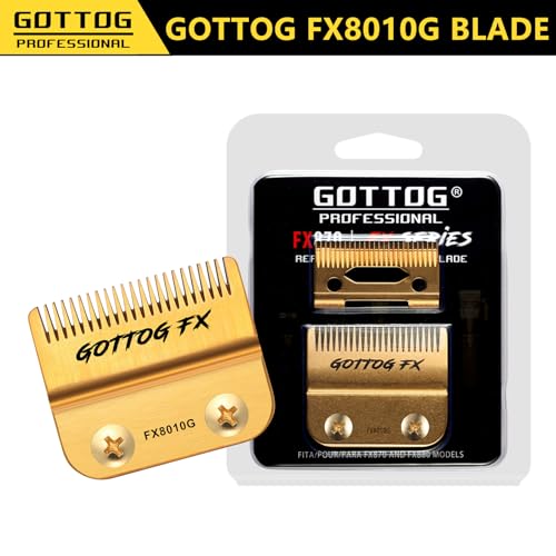 FX8010G Replacement Blades for BaBylissPRO FX870, FX890, FX825, FX673 Clippers, DLC Replacement Fade Blade Compatible with Babyliss Clipper Blades,Gold