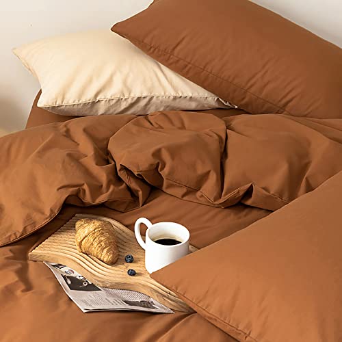 California King Pumpkin Comforter Set - Rust Terracotta Bedding, 3 Pieces, Halloween Decor