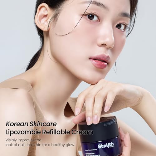 Lipozombie Refillable Cream - Korean Skincare Anti-Wrinkle Hydrating Cream with Peptides, Fermented Extracts & Liposome Tech for Glass Skin, Radiance (50ml / 1.69 fl. oz, Original)