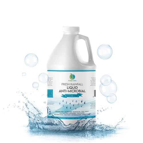 Antimicrobial Hand Soap Refill 64 oz - Gentle, Moisturizing, Scented for Kitchen & Bathroom - Fresh Rainfall Variation