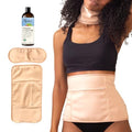 Organic Castor Oil Pack Wrap Set 16oz Reusable Body Wraps for Pain & Skin Care - Includes 2 Adjustable Oilproof Wraps & Wipes - Natural Healing