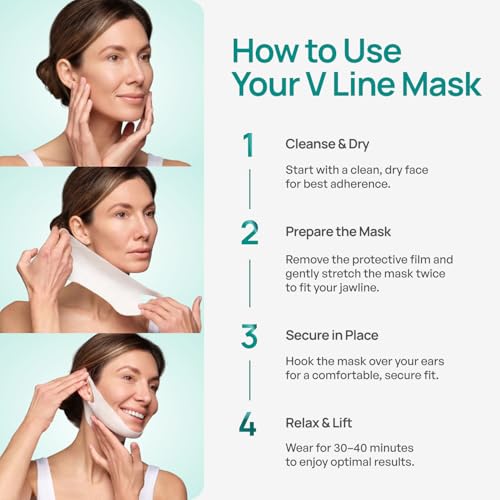 Plantifique V-Line Chin Lifting Mask 10 Pack - Double Chin Reducer for Contoured Jawline