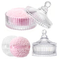 AmeLeis Extra Large 6 Inch Dusting Powder Puff & Clear Container - Large with 2 Puffs