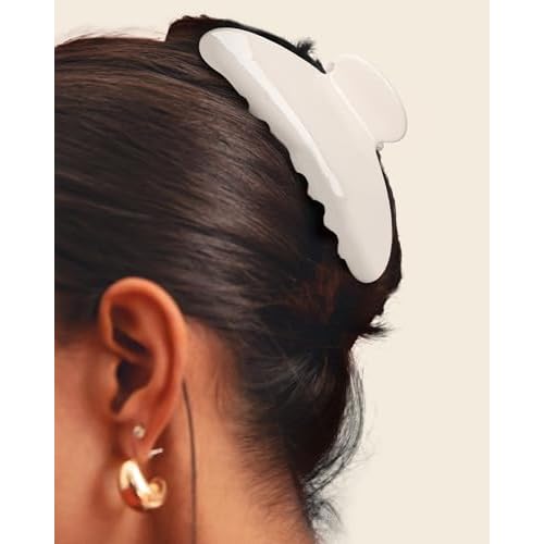 HAIMEIKANG Large Acetate 4 Inch Hair Claw Clip for Women - French Style Hair Claws for Thick Hair with Non-Slip Teeth, Hair Accessories for Updos, Buns & Ponytails