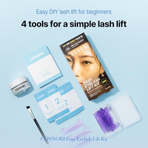 Eyelash Lift Kit - DIY Lash Perm with No Glue Rods, Long-Lasting Curl, 5 Applications