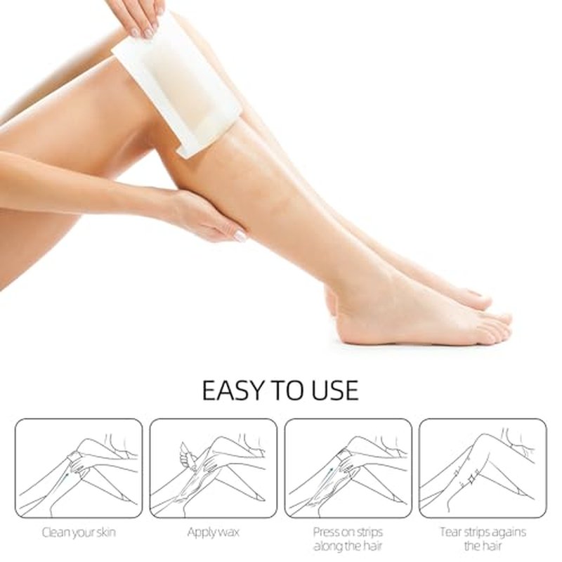 200 Pcs Large Non Woven Wax Strips and 50 Pcs Wooden Wax Sticks Kit, Body and Facial Hair Removal Waxing Strips Soft Waxing Paper Sheets