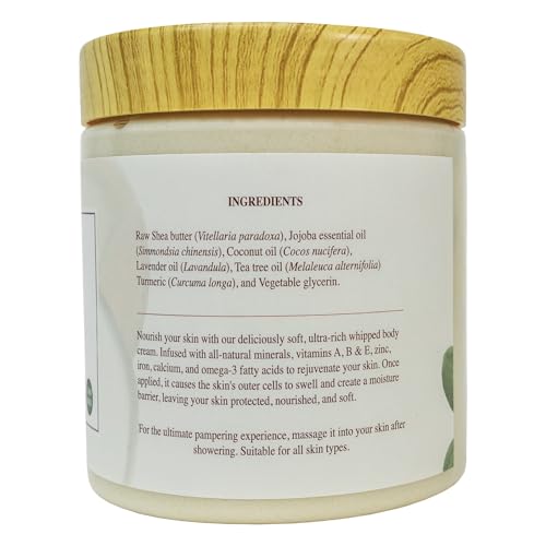 Natural Shea Body Butter with Tea Tree & Lavender - Deep Moisturizer 14 oz