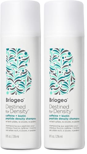 Briogeo Density Shampoo 8 Fl Oz Pack of 2 - Caffeine Biotin Peptides for Thicker Hair