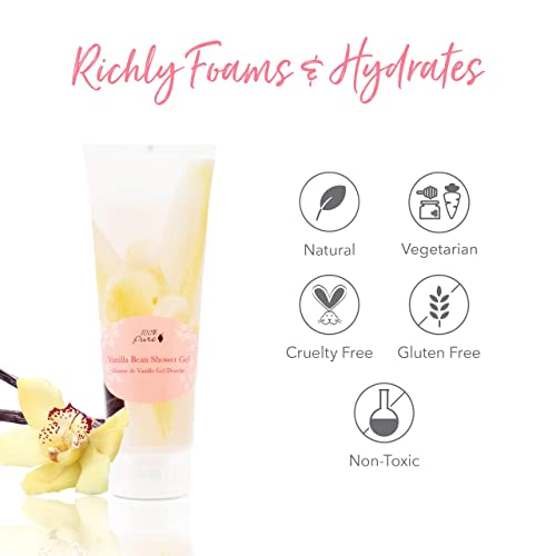 Vanilla Bean Shower Gel - Natural Hydrating Body Wash with Aloe & Hyaluronic Acid