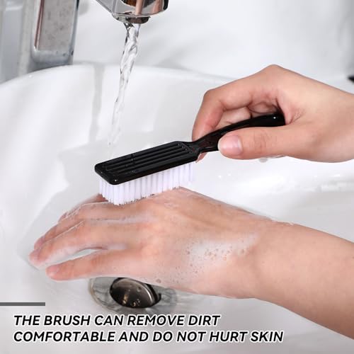 Patelai 100 Pieces Black Handle Grip Nail Brushes for Cleaning Nails & Toes