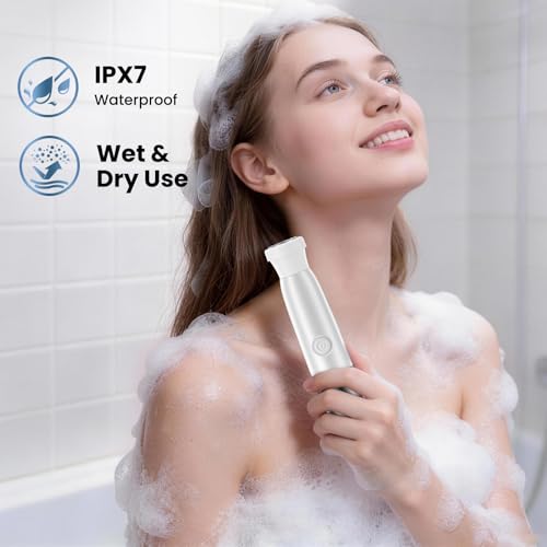 5 in 1 Bikini Trimmer for Women - Electric Razors for Women, Cordless Rechargeable Electric Shaver, IPX7 Waterproof Wet Dry Lady Body Hair Remover for Face Nose Eyebrow Arm Leg Pubic Armpit Bikini