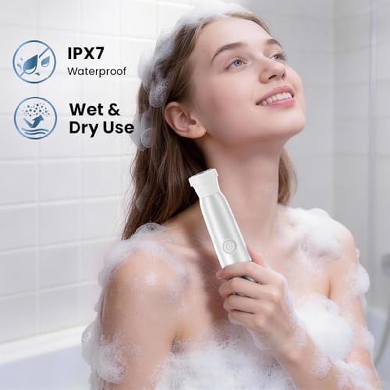 5 in 1 Bikini Trimmer for Women - Electric Razors for Women, Cordless Rechargeable Electric Shaver, IPX7 Waterproof Wet Dry Lady Body Hair Remover for Face Nose Eyebrow Arm Leg Pubic Armpit Bikini
