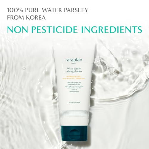 RATAPLAN Water Parsley Calming Cleanser, Acid-Balanced, BHA Salicylic Acid, Remove Sebum Harmful Bateria 5.07 fl.oz 150ml