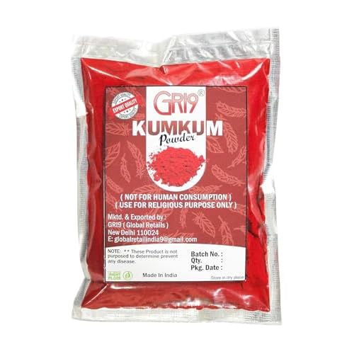 Indian Dark Red Pure Kumkum Powder (Sindoor, Kumkuma, Kum Kum) For Makeup, Pooja And Other Hindu Rituals (Dark Red, 3.52 Ounces)