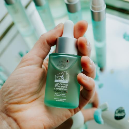 Alaska Glacial Resveratrol + Hyaluronic Acid Anti-Aging Serum for Sensitive & Combo Skin | Firms, Plumps, Smooths Fine Lines | Lightweight Gel Serum ? 30ml