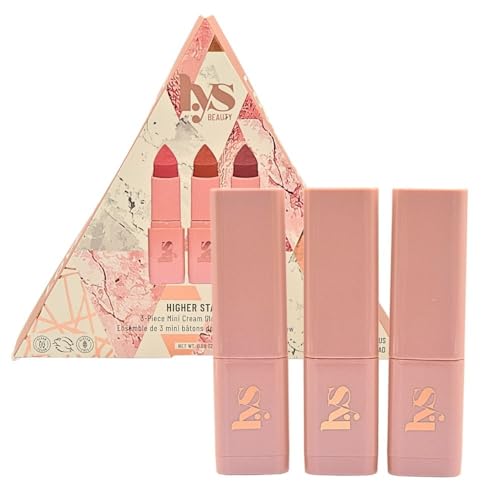 LYS Beauty Higher Standard 3-Piece Mini Cream Glow Blush Stick Set: Bubbly (Soft Pink), Focused (Warm Cinnamon Pink), Elite (Mauve)