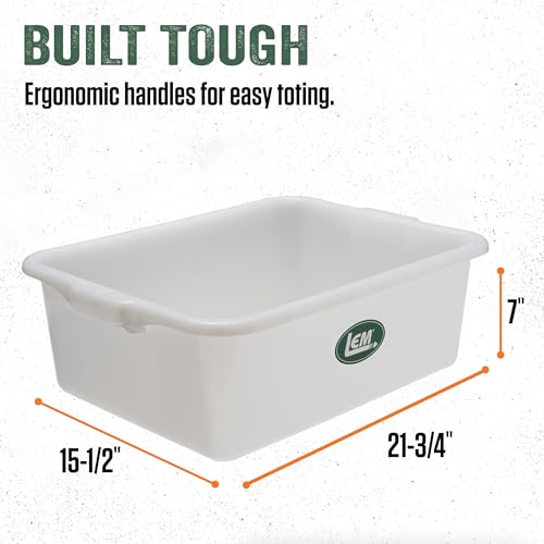 Heavy Duty Meat Lugs - White Plastic Food-Grade Totes for Meat Processing - 5 Pack