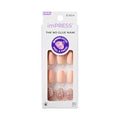 KISS imPRESS Design Press On Nails Short, Evanesce, Beige, Oval, 30 Count