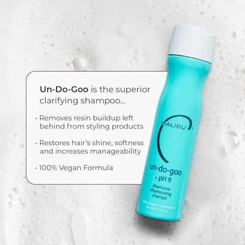 Malibu C Un-Do-Goo Clarifying Shampoo 33.8 Fl Oz - Sulfate-Free Hair Detox & Shine Restoring Shampoo