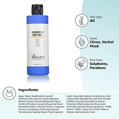 Men's Invigorating Body Wash - Citrus & Herbal Musk, 8 Fl Oz - All Skin Types