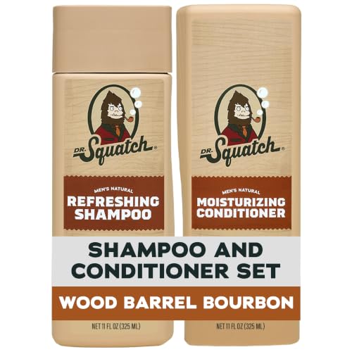 Men's Natural Shampoo & Conditioner Set with Bourbon Wood Barrel Scent - 11 fl oz, 2 Pack
