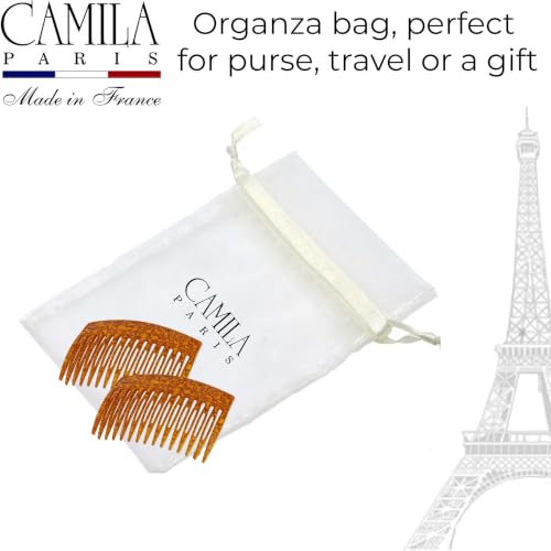French Twist Hair Side Comb - Amber Small 3-Inch French Hair Clips for Women