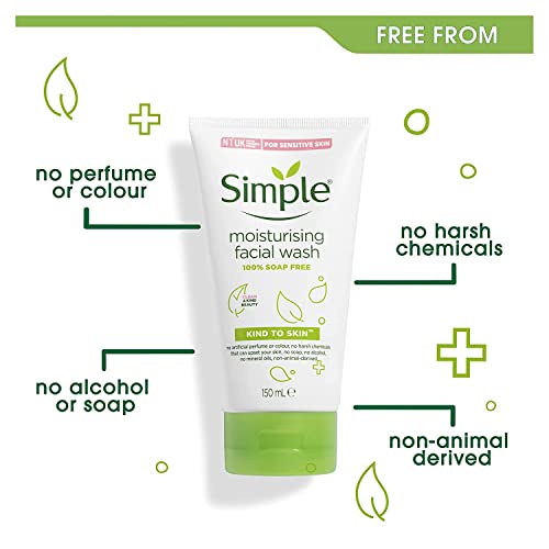 Unscented Simple Moisturizing Face Wash 5oz - Pack of 4, Sensitive Skin