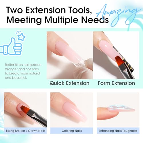 ROSALIND Pink Poly Nail Gel Kit 12 Colors with UV Lamp & Nail Tools - Variation of THIS listing 12 Colors Nude Poly Kit 02