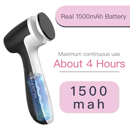 Rechargeable Electric Foot Callus Remover with 3 Glass Grinding Heads, Professional 1000RPM 3-Speed Control Electric Foot File (E7 Black Glass Version)