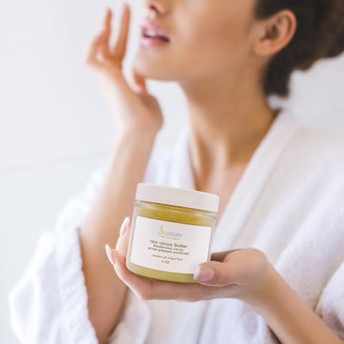 Soapeauty Pure Raw Cocoa Butter 8oz - Natural Body & Hair Moisturizer, DIY, Stretch Marks