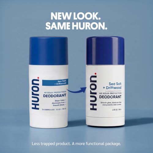Huron Aluminum-Free Deodorant Citrus + Eucalyptus 2-Pack - Long-Lasting, Sensitive Skin