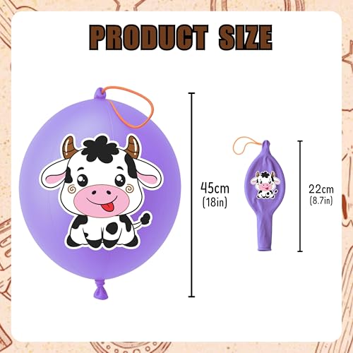 72 PCS Cow Party Favors ? 48 Pre-Cut Temporary Tattoos & 24 Cow Punch Balloons Themed Birthday Party Decorations Supplies Favors Gifts, Goodie Bag Fillers, Classroom Rewards