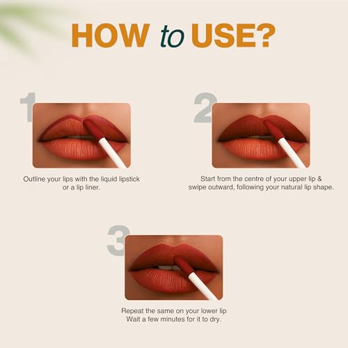 Nourish Mantra¡¯s Jashn-E-Gulab Lipstick (3.5ml)/ Creamy Matte Liquid Lipstick with SPF/Water Proof/Smudge Proof/Transfer Proof/Long Lasting/Suits All Skin Tones